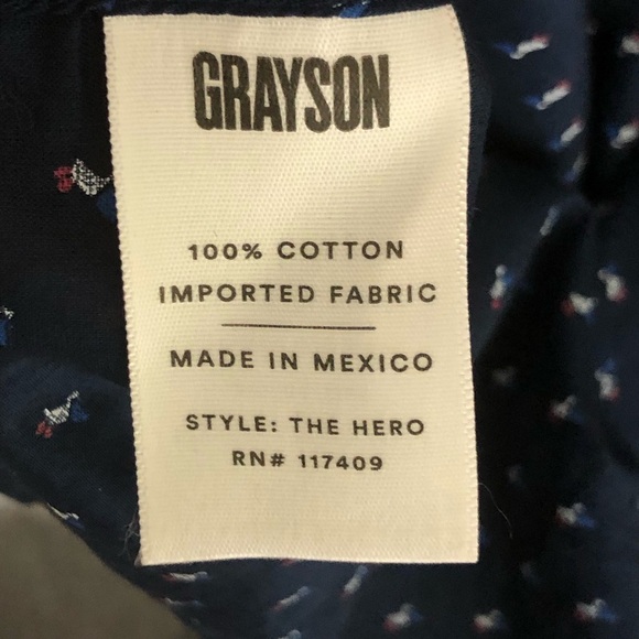 Grayson by Anthropologie size 2 navy blue duck print button down shirt. - Picture 5 of 10